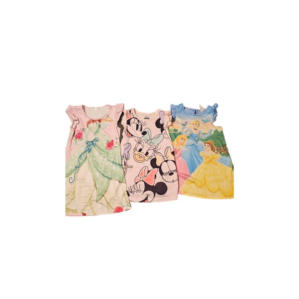 Little Girls 3 Pack Pajamas size 3T-Disney princesses, minnie and friends, Tiana